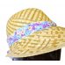 Солом'яна шляпка з кольоровою стрічкою – фото 2