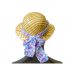 Солом'яна шляпка з кольоровою стрічкою – фото 3