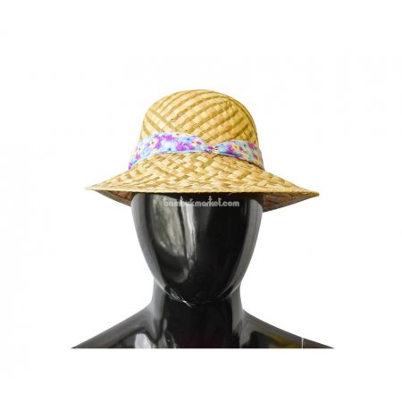Соломенная шляпка с цветной лентой  - фото 1